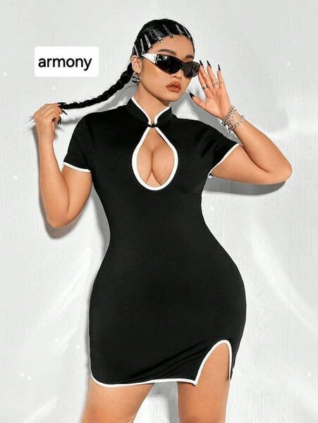 Robe moulante noire élégante