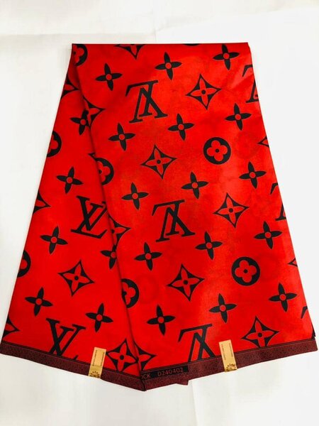 Polyester fabric with print red