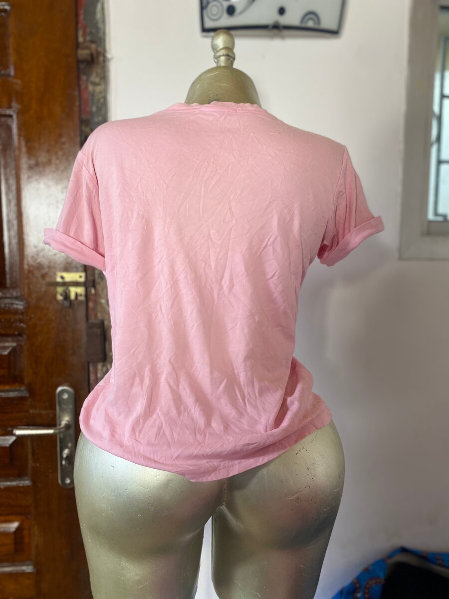 T-shirt rose imprimée