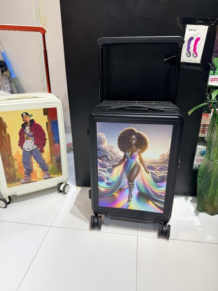 Valise à roulettes artistique