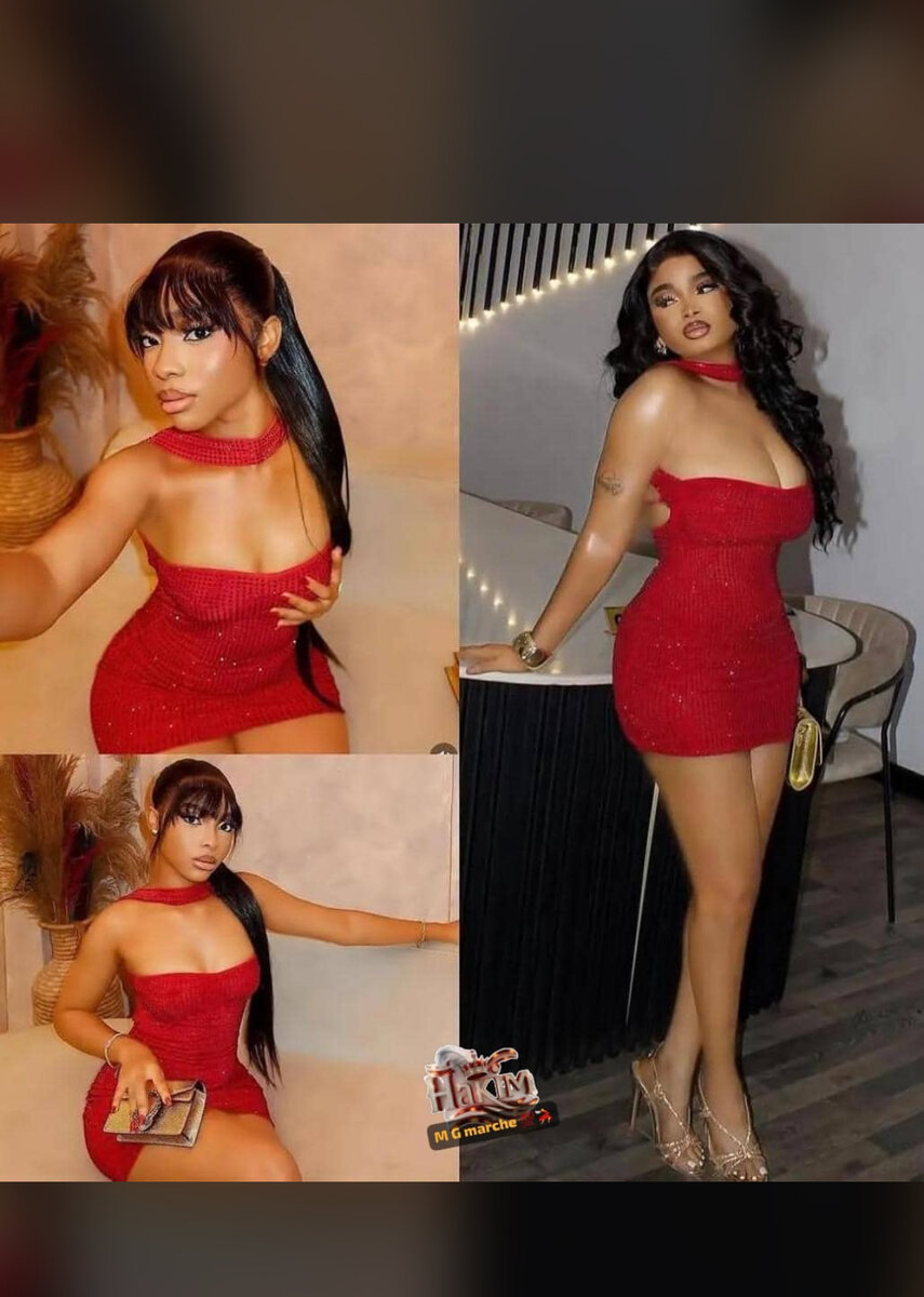 Robe ajustée rouge glamour