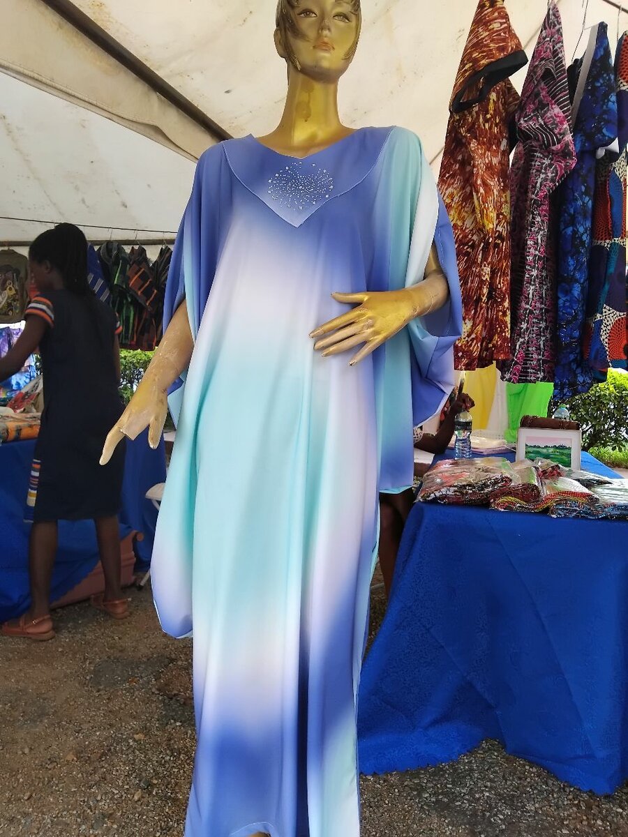 Blue and white rich auntie dress