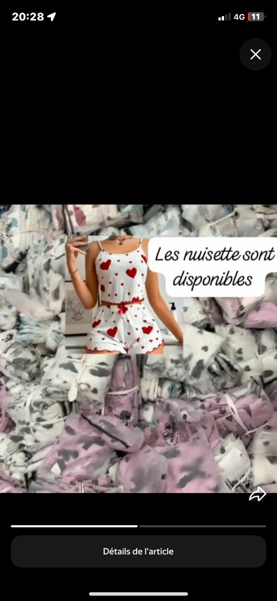 Ensemble Pyjama Cœur Femme