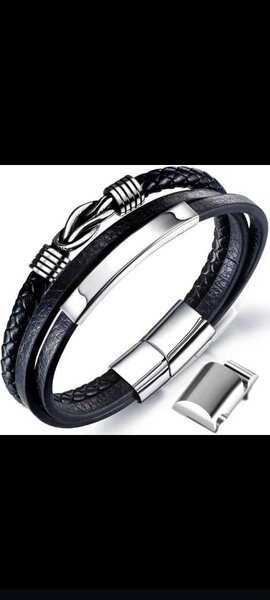 Bracelet cuir acier inoxydable