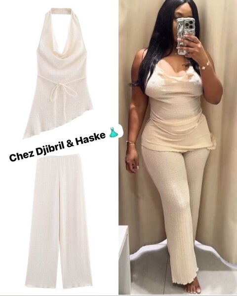 Ensemble élégant beige femme