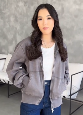 Зип-худи от ZARA серая