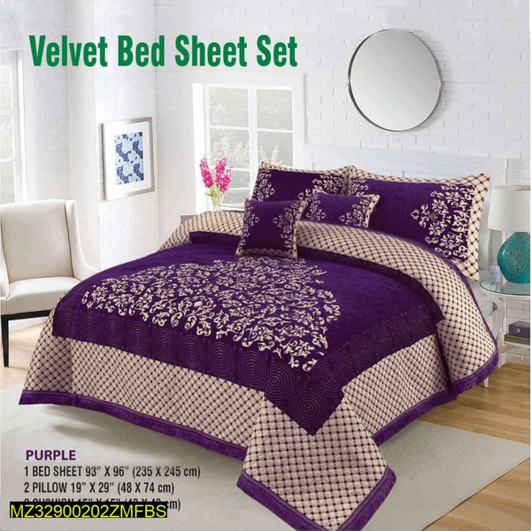 5pc Velvet Double Bedspreads