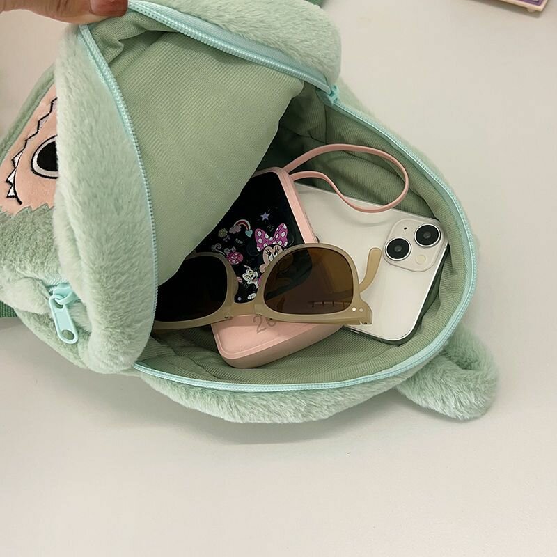 Sac à dos peluche enfant vert