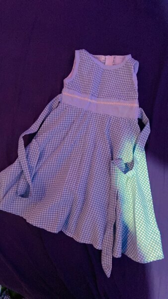 Robe fille à carreaux bleus 2a