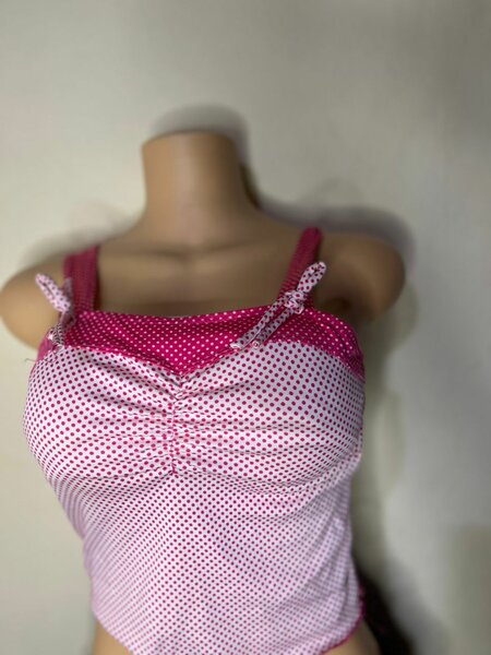 Top à pois rose