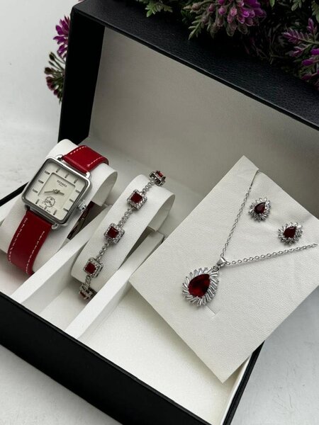 LADIES SET DW, HERMES WATCH WITH BRACELET AND EARRINGS