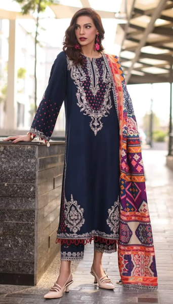 Poshima VOL-II | Unstitched Embroidered Leather with Wool Shawl