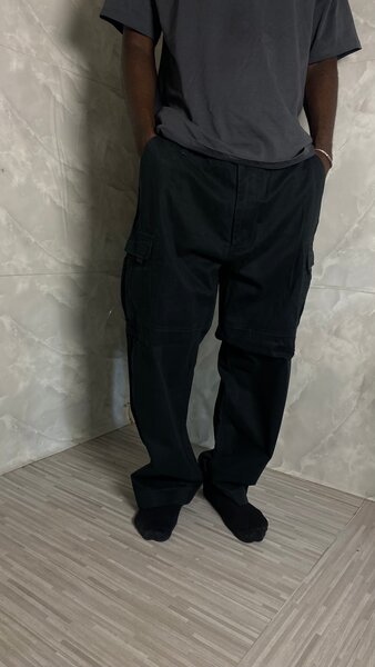 Pantalons cargo noirs homme
