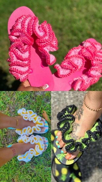 Sandales colorées en crochet pour femmes