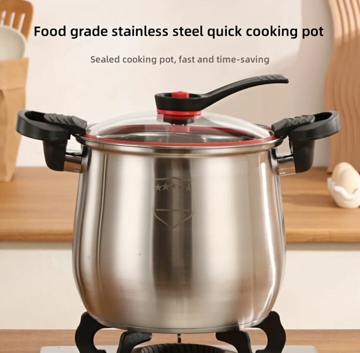 LDQ Stainless Steel Non-Stick Stockpot with Lid  Quick Cook