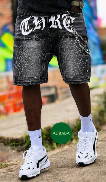 Short en jean noir urbain