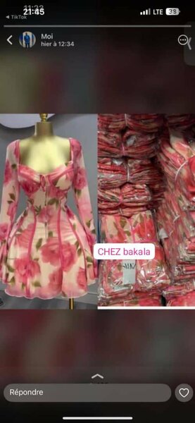 Robe Florale Élégante Femme