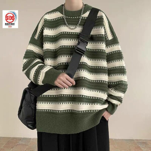 Pull rayé oversize unisexe