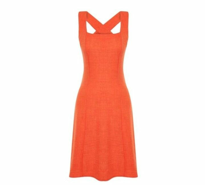Robe Orange Élégante Été