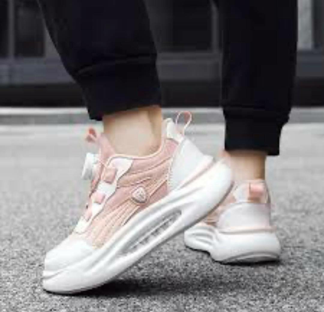 Baskets femme rose à plateforme