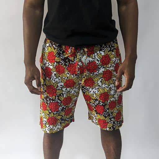 African print shorts