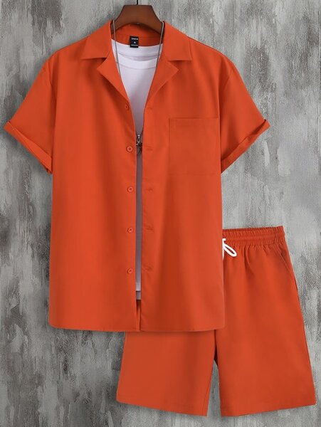 Ensemble d'été orange homme