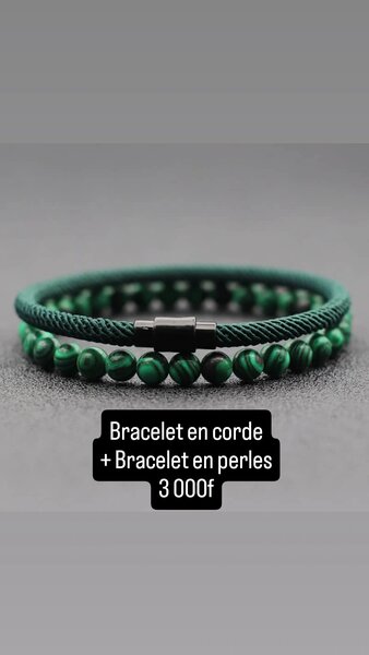 BRACELET EN CORDE AVEC PERLES