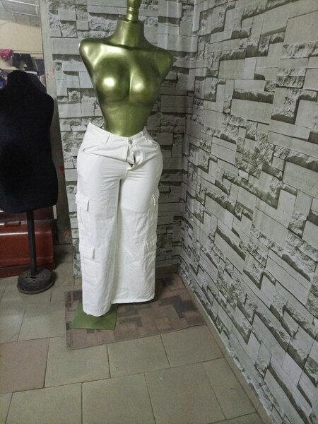 Pantalon cargo blanc femme