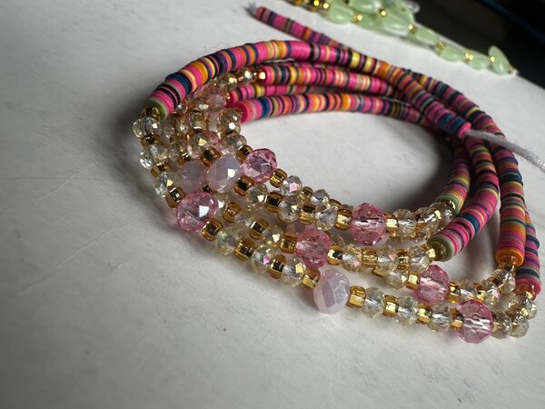 Pink family crystal beads