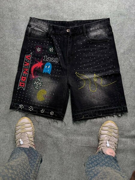 Shorts en jean noir décontractés