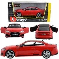Audi RS 5 Coupe Red with Black Top 1/24 Diecast Model Car by Bburago