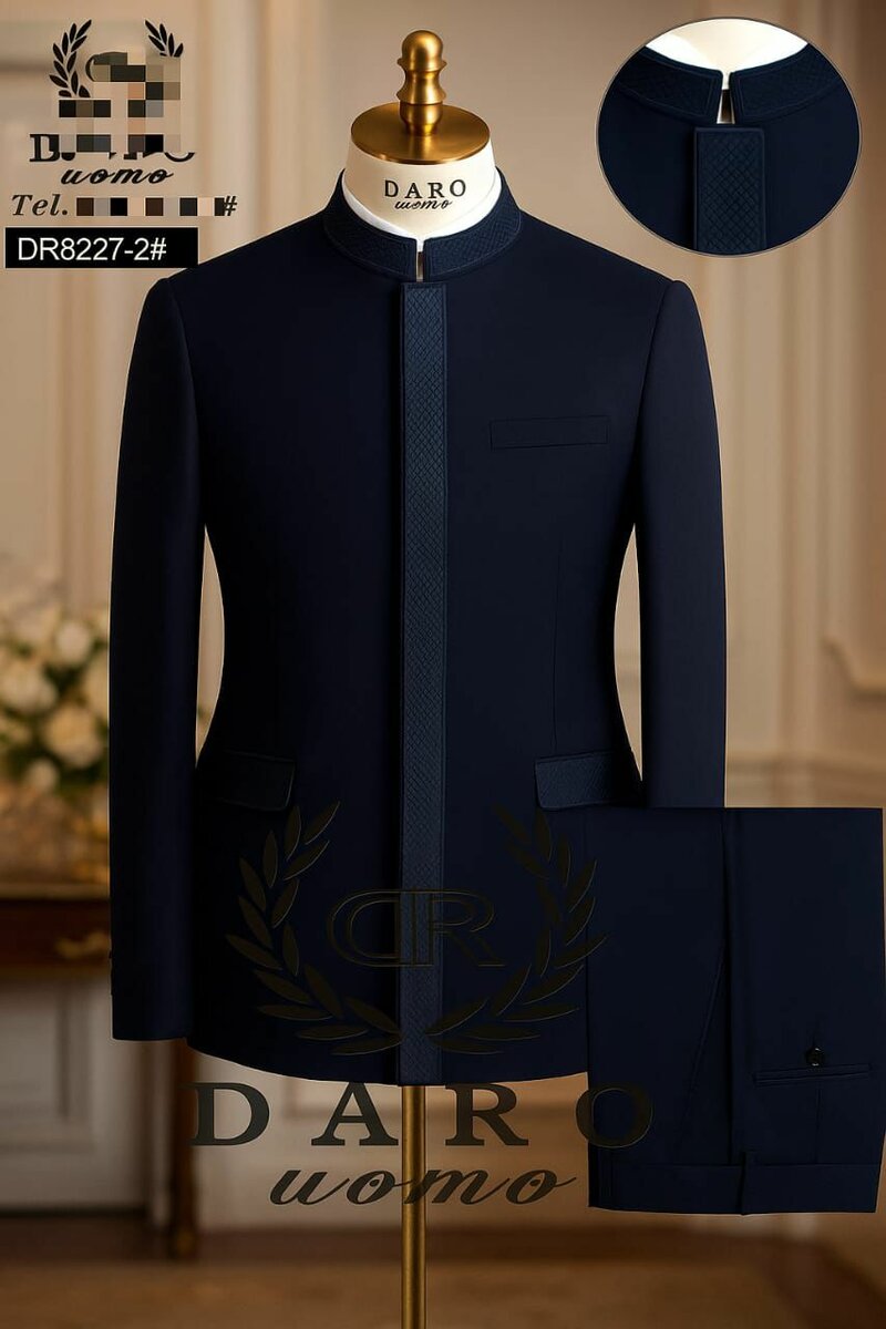 Costume homme col Mao élégant