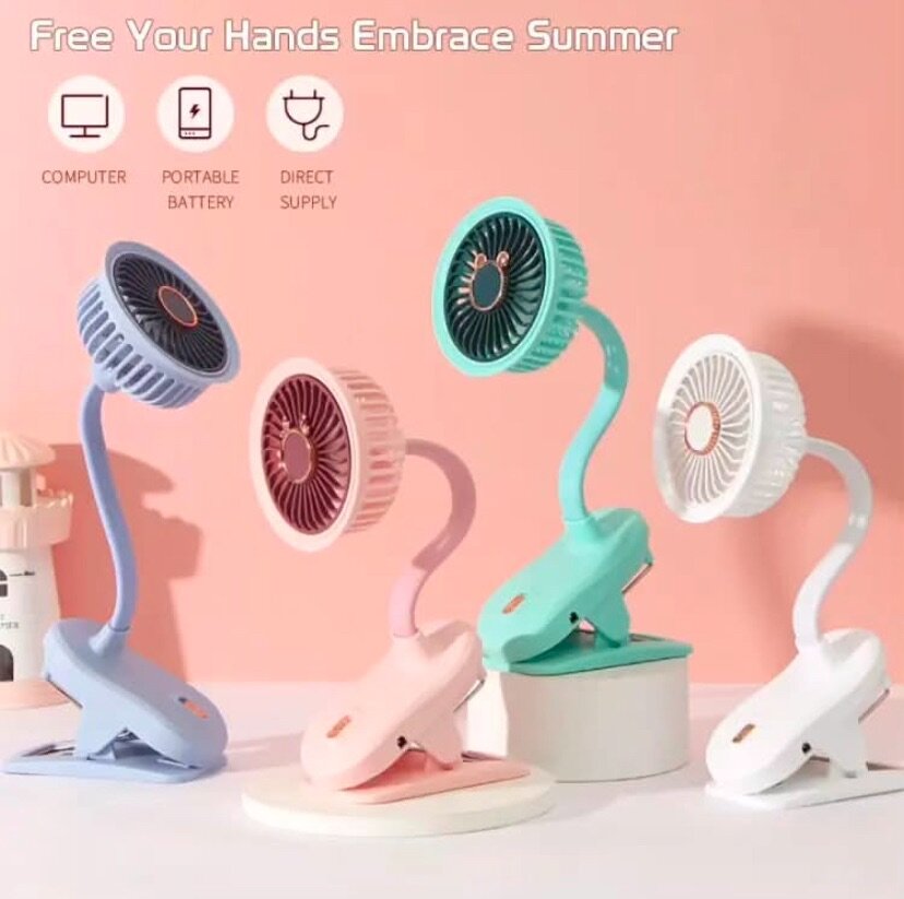 Rechargeable clip/Hand fan with USB Cable
