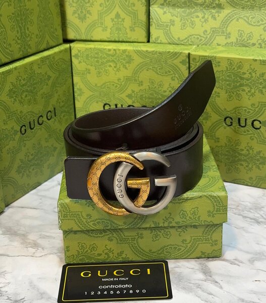 Ceinture Gucci en cuir noir