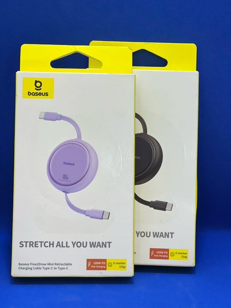 Baseus mini retractable type c to c charger cable