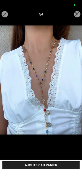 Collier élégant en perles colorées