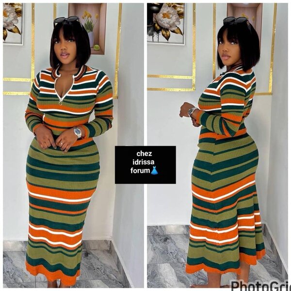 Robe Longue Rayée Chic