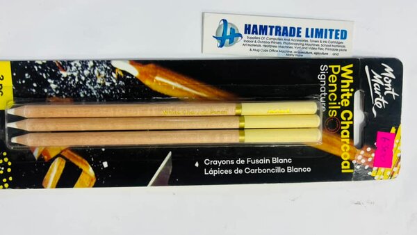 White Charcoal pencil 3 pcs