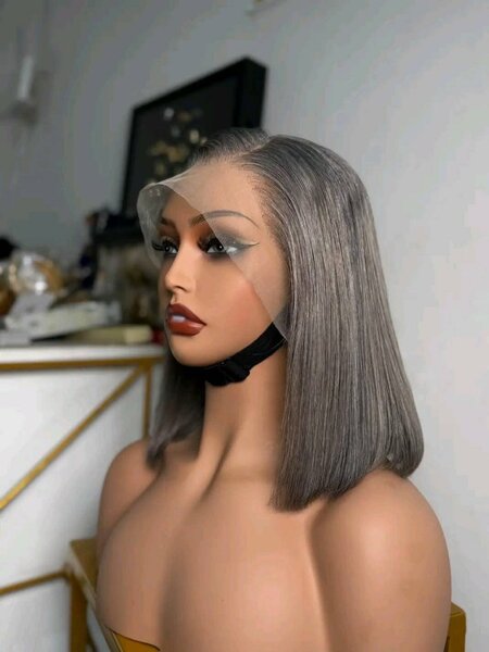 Perruque lace front grise t12