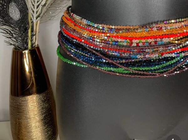 Ceinture perles multicolores