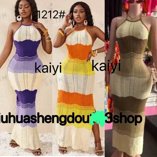 Robe longue en crochet élégante