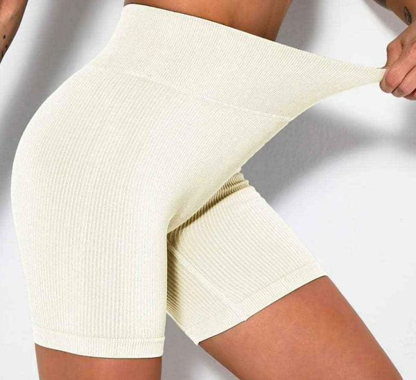 Ribbed biker shorts