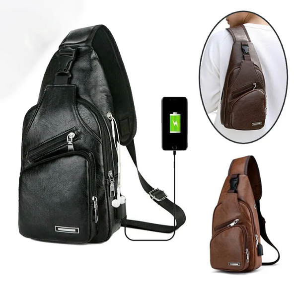Men leather crossbody bag