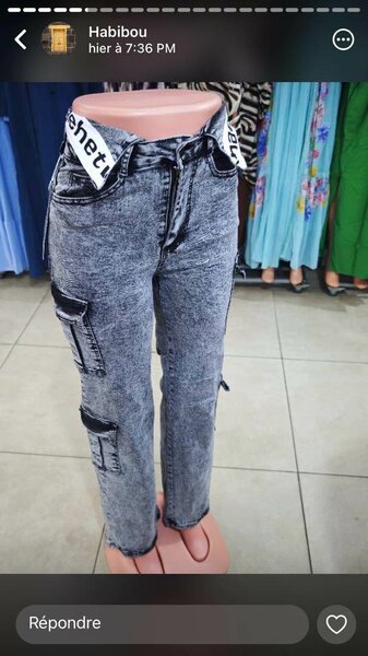 Jean cargo décontracté femme