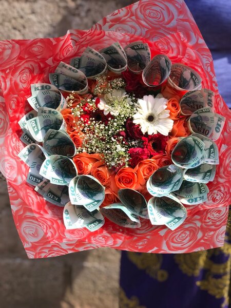 Ruwezi flower and money bouquet