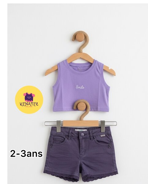 Ensemble Violet Fille Été 2-3 Ans