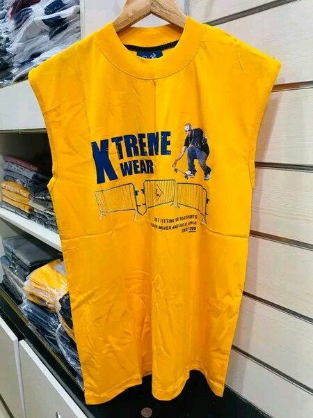 Débardeur Jaune Homme Sport