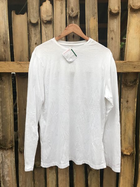 T-shirt longue en coton blanc
