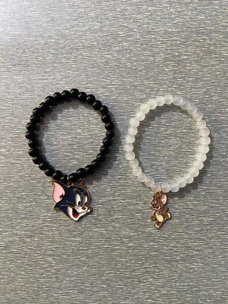 Tom and jerry Beaded charm bracelet