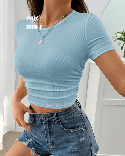 T-shirt bleu ajusté femme